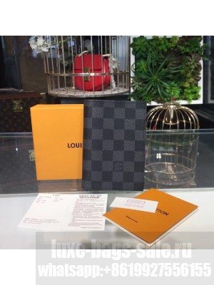 Louis Vuitton Passport Cover Wallet Damier Graphite Canvas Fall/Winter 2017 Collection N64411, Graphite