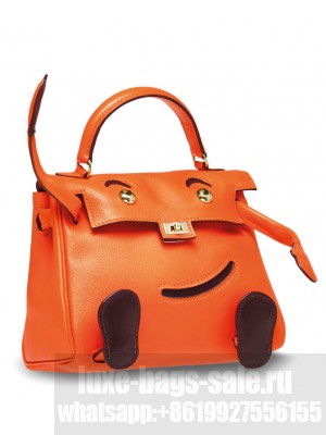 Hermes H Gulliver Leather Vintage Kelly Quelle Idole Doll Orange