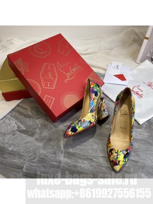 Christian Louboutin Print Calfskin Wedge Pumps Multicolor 2021 Collection