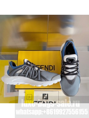 Fendi Tag Man's Sneakers Blue