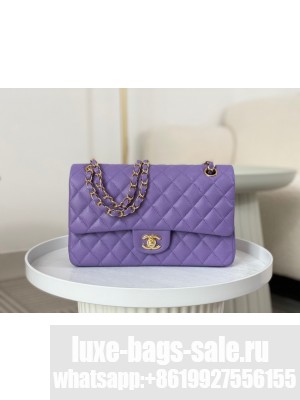 CHANEL CLASSIC 11.12 HANDBAG AS01112 Purple&GOLD Metal