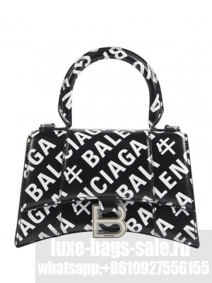 Balenciaga Hourglass XS Top Handle Handbag Black
