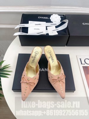 Chanel Mule suede with bow pink  2025
