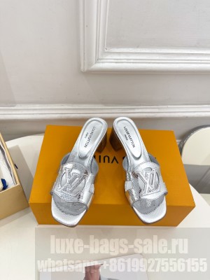 Louis Vuitton Women's LV Isola Mule in Snakeskin Embossed Leather Silver