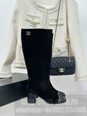 Chanel Women's Heel 7cm Calfskin G45977 High Boots 03 