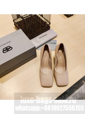 BALENCIAGA HEEL 8.5CM VOID D'ORSAY PUMPS LEATHER BEIGE 2022