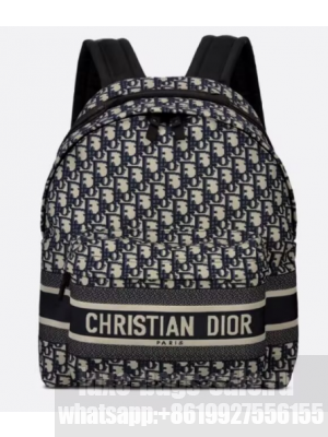 Dior Travel Backpack Blue Dior Oblique Jacquard M6104STZQ