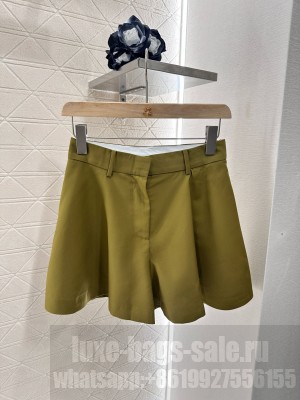 Loewe Trapeze shorts in cotton and silk Khaki Green