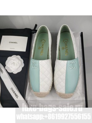 Chanel Lambskin Espadrilles Blue/White 2022 Collection