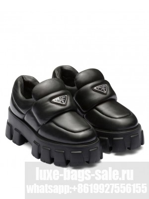 Prada Women's Soft Padded Nappa Leather Loafers Black
