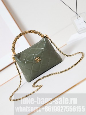 Chanel Shiny Lambskin & Gold-Tone Metal AP4189 Khaki