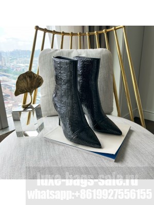 Balmain Women's 9.5cm Quilted Skye With Balmain Monogram Ankle Boots 2022 Collection 04