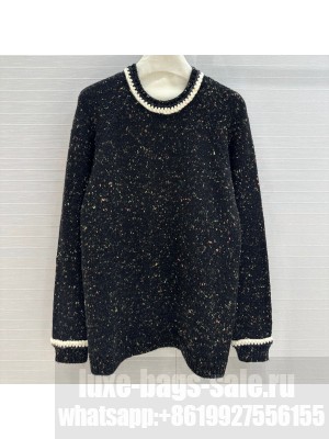 Chanel Wool & Cashmere Long Sweater CH121737 Black 2024
