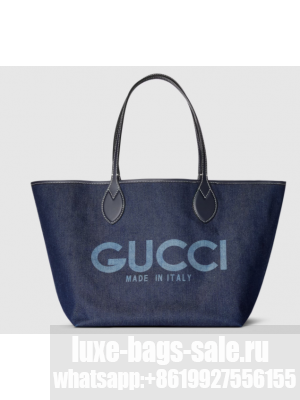 GUCCI TOTISSIMA MEDIUM REVERSIBLE TOTE 820481 Dark blue denim