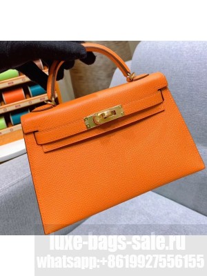 Hermes Mini Kelly II Bag in Original Epsom Leather Orange
