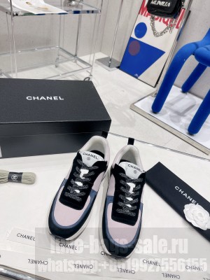 Chanel Fabric & Suede Sneakers Pink/black