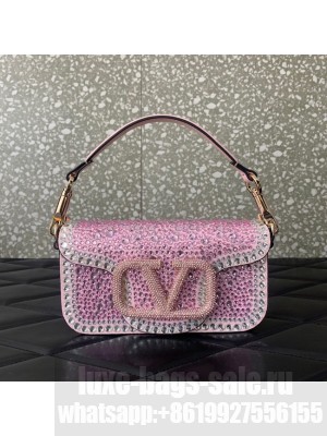 VALENTINO Super Mini Loco imitation crystal chain bag WP0Z28 pink