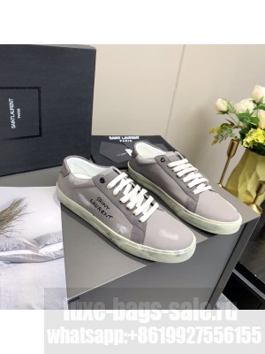 Saint Laurent Canvas YSL Unisex Court Classic Sneakers Embroidered with Saint Laurent 07 2021 Collection