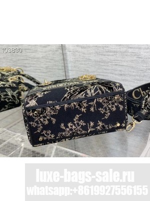 Dior MEDIUM LADY D-LITE BAG Denim Multicolor Dior Jardin Magique Embroidery M0565ORZI-2