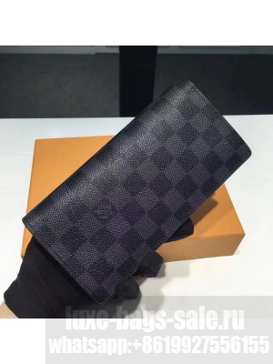 LOUIS VUITTON BRAZZA WALLET Damier Cobalt Canvas N63212
