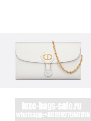 DIOR BOBBY EAST-WEST POUCH WITH CHAIN Smooth Calfskin S5703UBP Latte