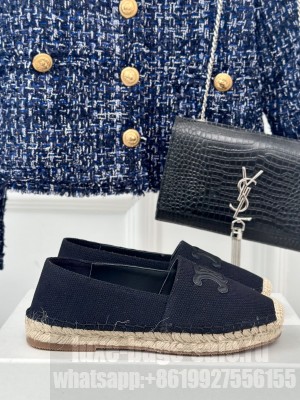 LES ESPADRILLES CELINE IN TWEED & CALFSKIN NAVY