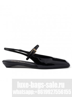 Prada Women's Brushed Leather Mary Jane Ballerinas 1F828N Black