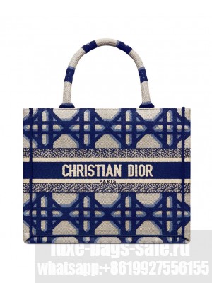 Christian Dior Small Dior Book Tote Dark Blue