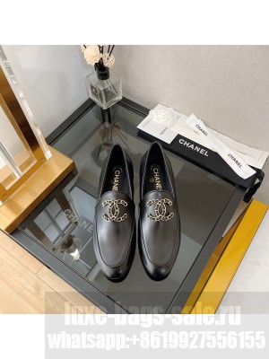 Chanel Lambskin Loafers with Chain CC G39438 White