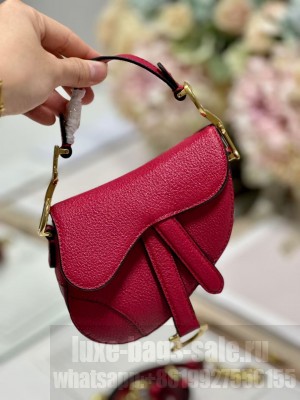 DIOR MICRO SADDLE BAG Antique Goatskin S5685CC red