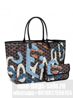 Goyard Saint Louis PM Bag Lettres Camouflage Blue