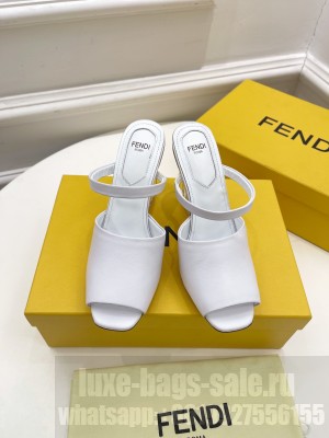 FENDI FIRST 85mm White leather high-heeled sandals 2022 Collection