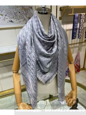 Christian Dior Women s Oblique Motif Scarf Gray