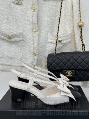Chanel Lambskin with Bow White Sandals 2025