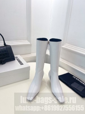 Jil Sander 5cm Calfskin Leather High boots white