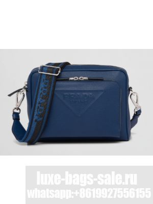 Prada Saffiano leather shoulder bag 2VH152 blue