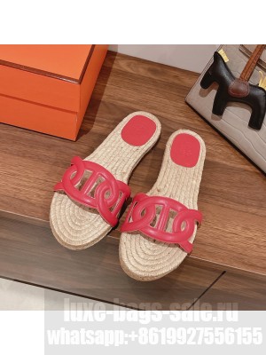 HERMES CHAINE D'ANCRE FAMOSA ESPADRILLES FUCHSIA