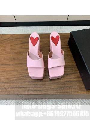 Alaïa WEDGE MULES IN PATENT LEATHER PINK
