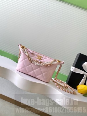 Chanel Lambskin Hobo Handbag AS5898 pink