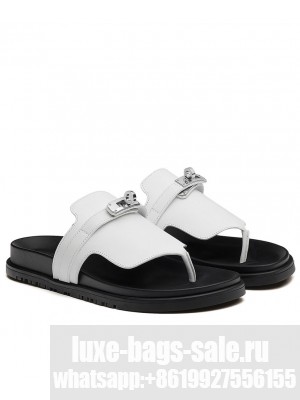 Hermes Unisex Empire Sandal White