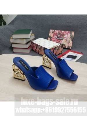 DOLCE & GABBANA Heel 10.5CM LIZARD LEATHER BLUE MULE 2022