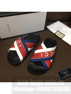 Gucci Unisex Rubber Flat Slide Sandals 024 2021 Collection