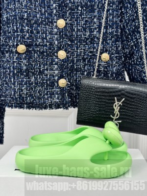 Loro Piana Foam Rubber Slide Green