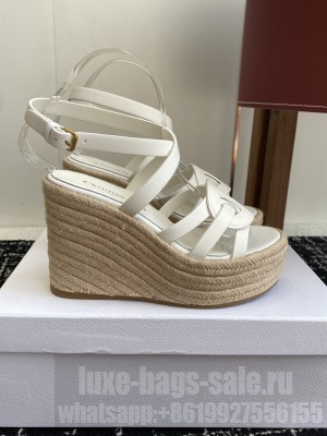 Dior D-Club Wedge Sandal White Calfskin