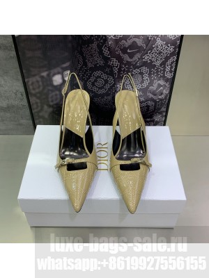 Christian Dior pointed toe 7.5cm Patent Leather Pumps Brown