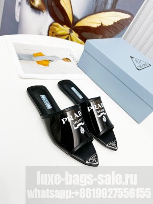 Prada TPU Flats Transparent Slides 2022 Collection Black