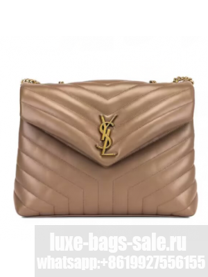 SAINT LAURENT Loulou Monogram medium quilted leather shoulder bag 74558 Khaki