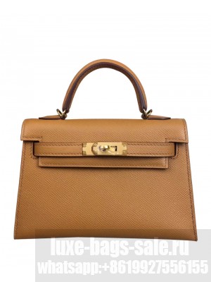 Hermes Kelly Bag 19 Epsom Leather Light Coffee