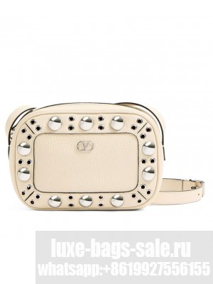 Valentino Garavani Nellcote Crossbody Bag In Grainy Calfskin Cream