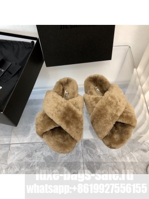 Jil sander Shearling Slides Brown